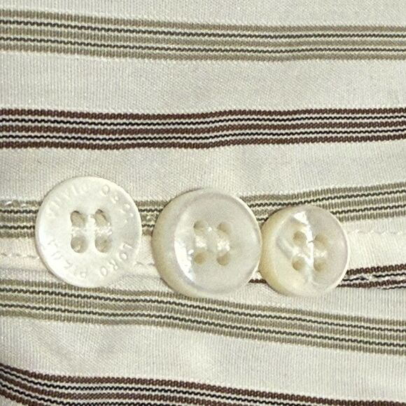 Loro Piana Mens Cotton Long Sleeve Button Down Striped Dress Shirt. Size 18/45. - Picture 10 of 11